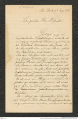 Nachlass Franz Steindachner, Brief von Franz Henszler an Franz Steindachner (03.08.1902), Inv.Nr. 216.01, Seite 1